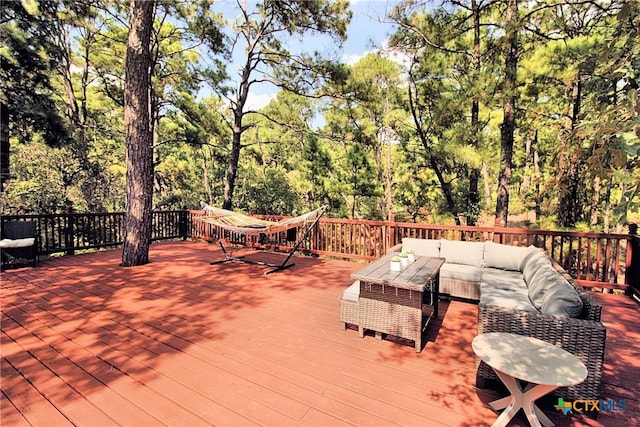 deck featuring an outdoor hangout area