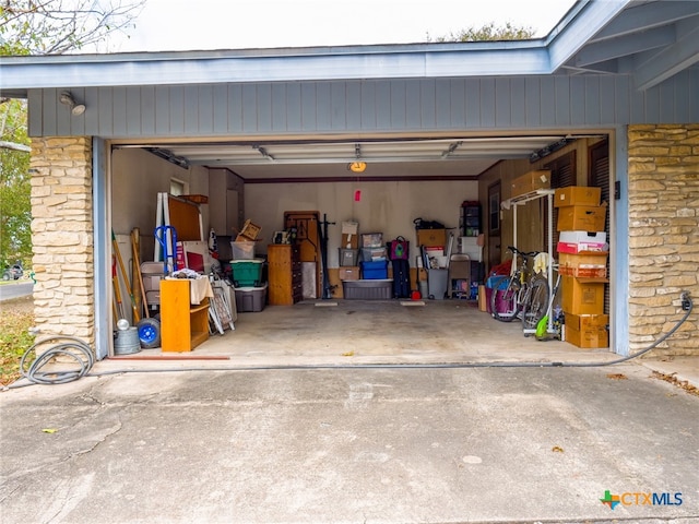 view of garage