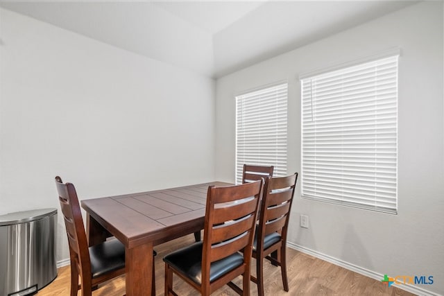 dining room featuring light hardwood / wood-style floors