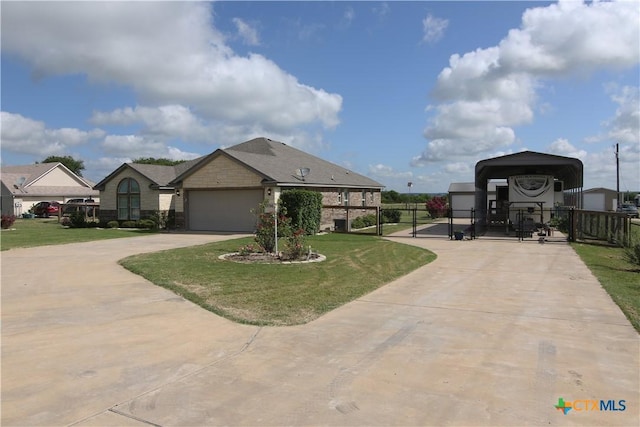 2734 Rock Rd, Troy, TX 76579 - view of front of home featuring a gate, a detached carport, concrete driveway, and a garage