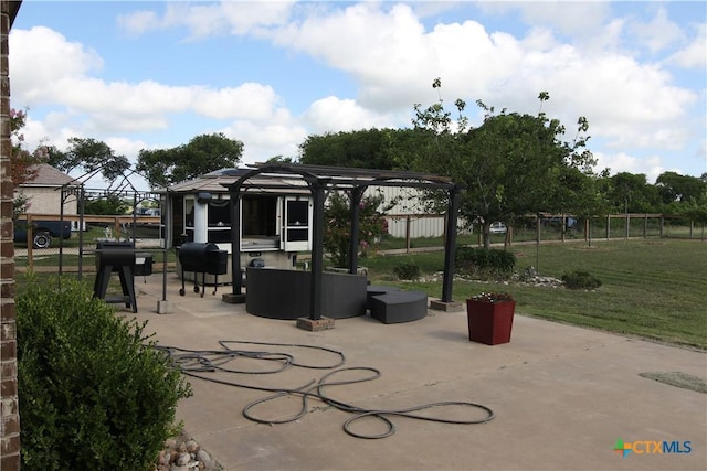 2734 Rock Rd, Troy, TX 76579 - view of patio with an outdoor living space, grilling area, and a gazebo