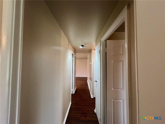 hall featuring dark hardwood / wood-style floors