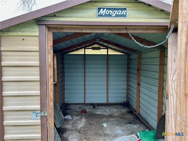 view of garage