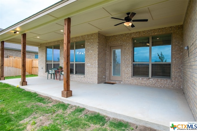 view of patio / terrace with ceiling fan