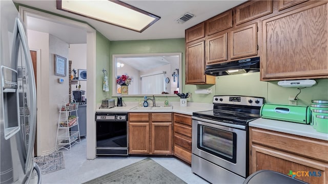 kitchen with stainless steel appliances and sink