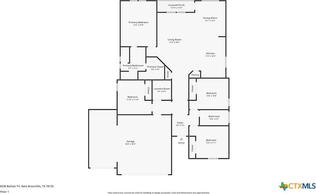 6038 Ballast Trl, New Braunfels, TX 78132 - home floor plan
