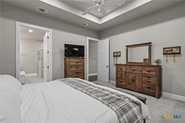 2716 Prairie Chapel Ct, Temple, TX 76502 - bedroom with baseboards, a tray ceiling, carpet floors, and a ceiling fan
