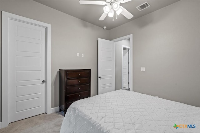 2716 Prairie Chapel Ct, Temple, TX 76502 - bedroom featuring light colored carpet, a ceiling fan, and baseboards