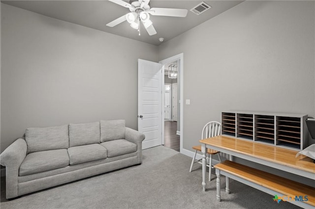 2716 Prairie Chapel Ct, Temple, TX 76502 - living room featuring a ceiling fan and carpet