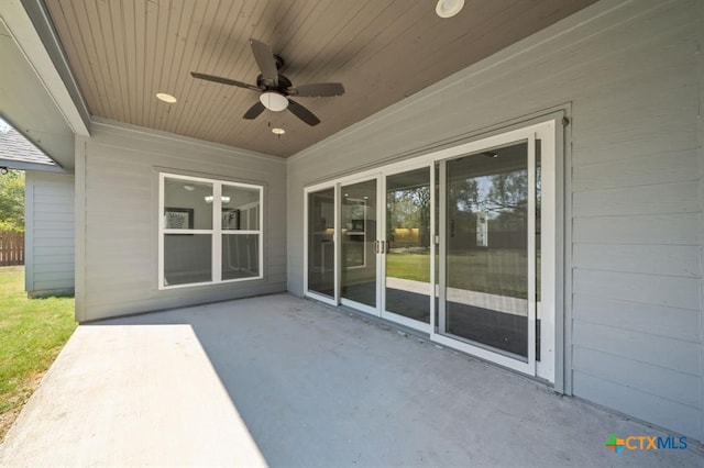 view of patio / terrace with ceiling fan