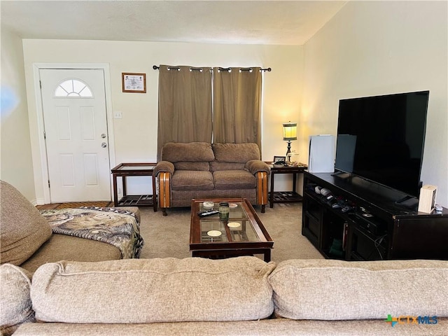 view of carpeted living area