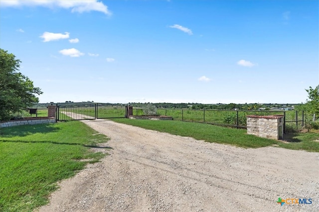 view of street with a rural view