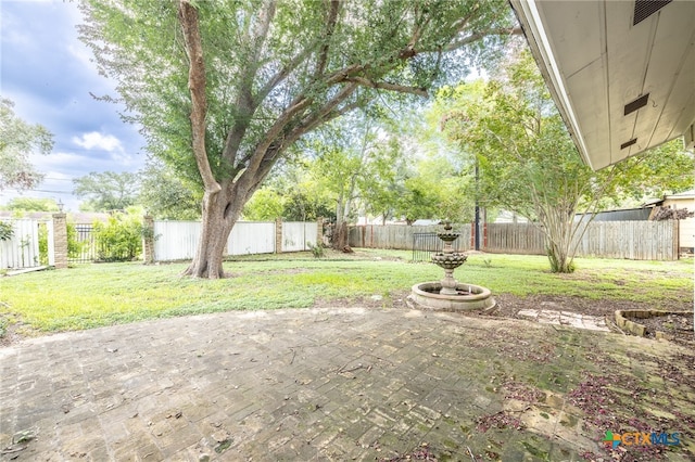 view of yard with a patio area