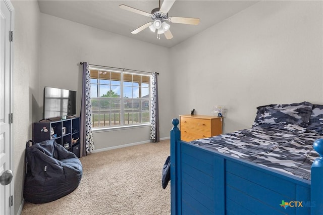 820 Thomas St, Copperas Cove, TX 76522 - carpeted bedroom featuring baseboards and a ceiling fan