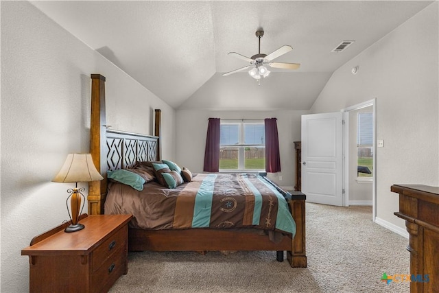 820 Thomas St, Copperas Cove, TX 76522 - bedroom featuring carpet floors, vaulted ceiling, a ceiling fan, and baseboards