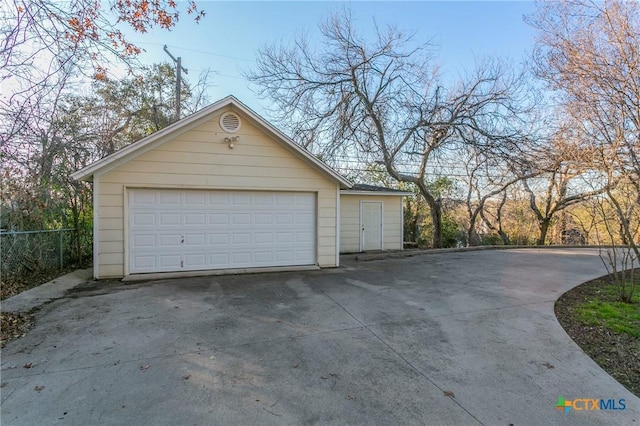 view of garage