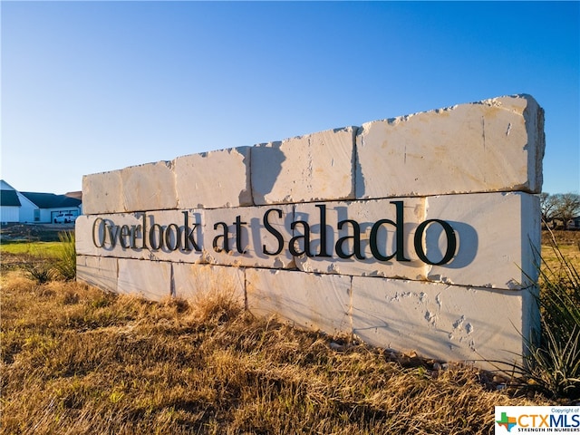 view of community sign