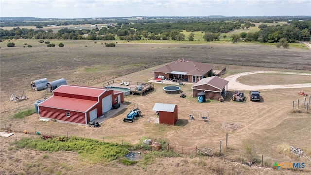 bird's eye view with a rural view