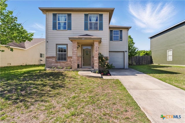 148 Willow Vw, Cibolo, TX 78108 - view of front facade featuring concrete driveway, brick siding, and an attached garage