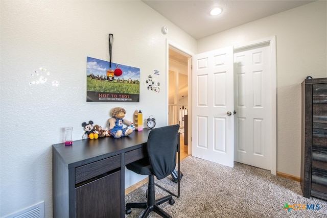 view of carpeted office