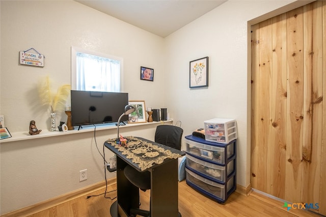 office featuring light hardwood / wood-style flooring