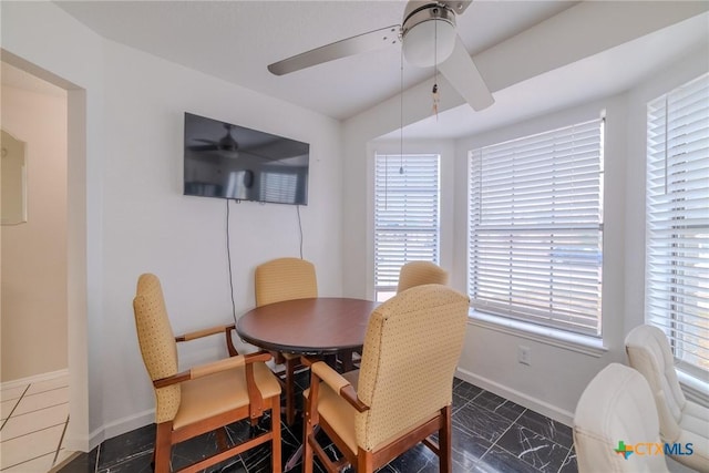 2703 Schulze Dr, Killeen, TX 76549 - dining space with ceiling fan and baseboards