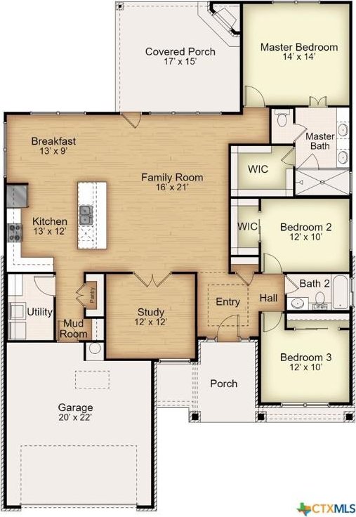 7915 Autumnwood Ln, Temple, TX 76502 - home floor plan