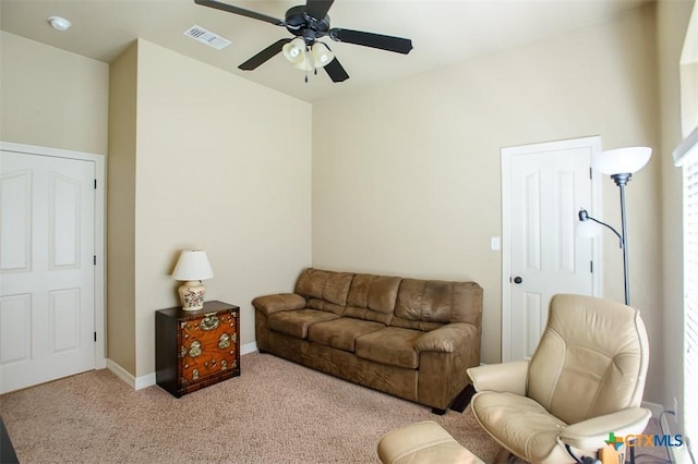 2601 Techny Dr, Harker Heights, TX 76548 - living room featuring ceiling fan and carpet floors