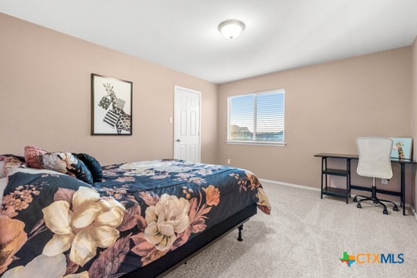 view of carpeted bedroom