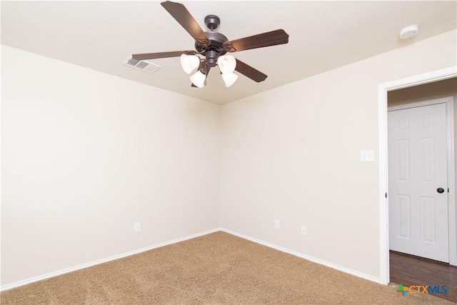 10113 Orion Dr, Temple, TX 76502 - carpeted empty room with visible vents, a ceiling fan, and baseboards