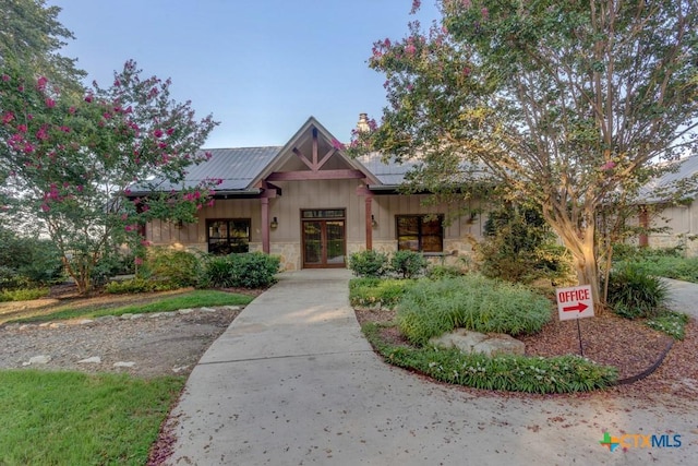 217 Foxwood, New Braunfels, TX 78132 - view of front of house featuring french doors and stone siding