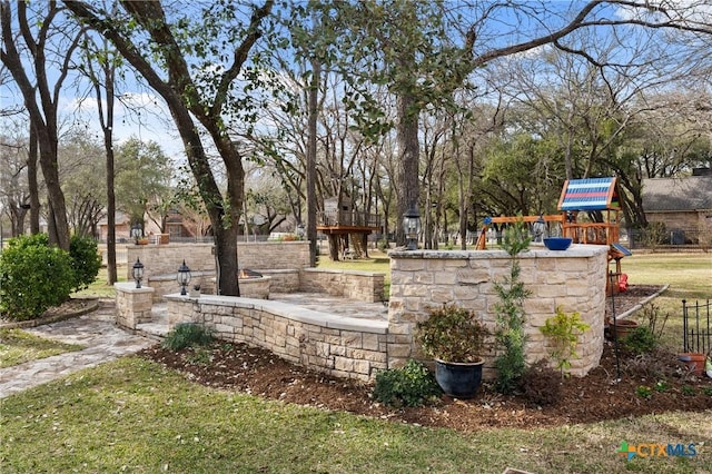 view of yard with playground community