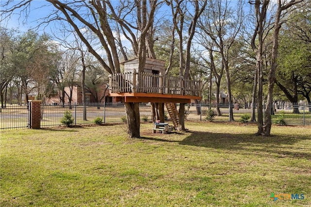 view of yard with fence