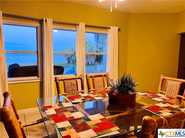 view of tiled dining space