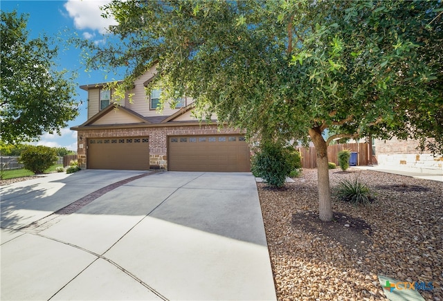 view of front of home with a garage