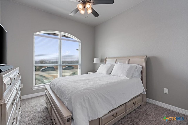 2446 Moreno Spur, Temple, TX 76501 - bedroom featuring baseboards, a ceiling fan, and light carpet