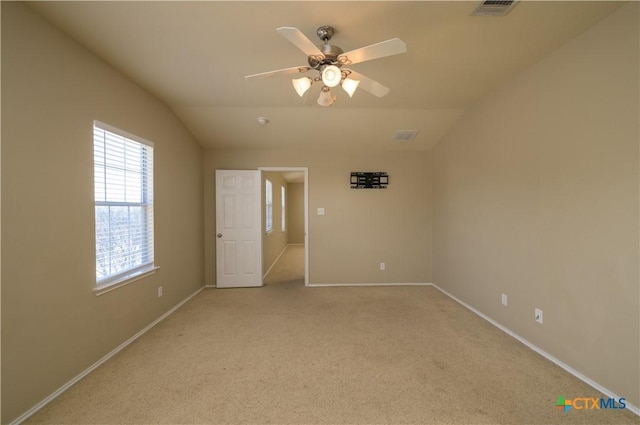 2109 Vernice Dr, Copperas Cove, TX 76522 - interior space featuring light colored carpet, visible vents, baseboards, and lofted ceiling