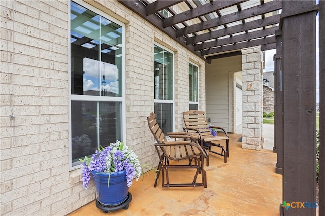 view of patio / terrace with a pergola