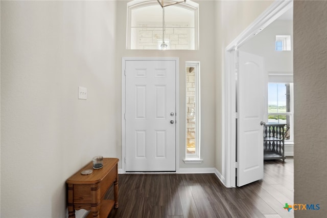 foyer featuring dark hardwood / wood-style floors