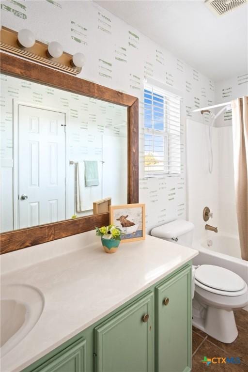5607 Schorn Dr, Killeen, TX 76542 - full bathroom featuring vanity, toilet, tub / shower combination, and tile patterned floors