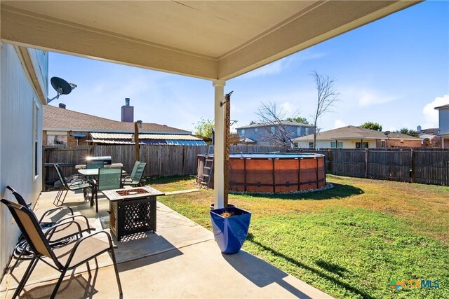5607 Schorn Dr, Killeen, TX 76542 - view of patio / terrace featuring a fire pit and outdoor dining space