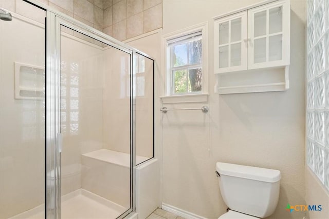 11740 Stinnett Mill Rd, Salado, TX 76571 - full bathroom featuring toilet and a shower stall
