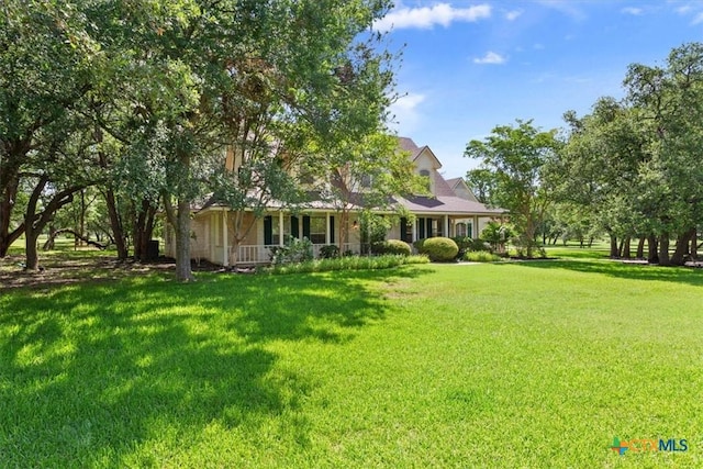 11740 Stinnett Mill Rd, Salado, TX 76571 - view of front of home featuring a front lawn and covered porch