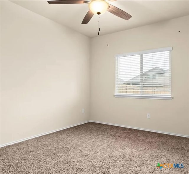 5561 Perdita Dr, Belton, TX 76513 - unfurnished room featuring a ceiling fan, carpet flooring, and baseboards