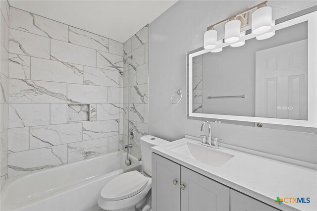 3300 Porter Creek Cv, Round Rock, TX 78665 - full bath featuring toilet, bathtub / shower combination, and vanity