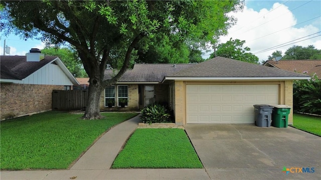 210 Londonderry Dr, Victoria, TX 77901 - ranch-style home featuring brick siding, driveway, an attached garage, and roof with shingles