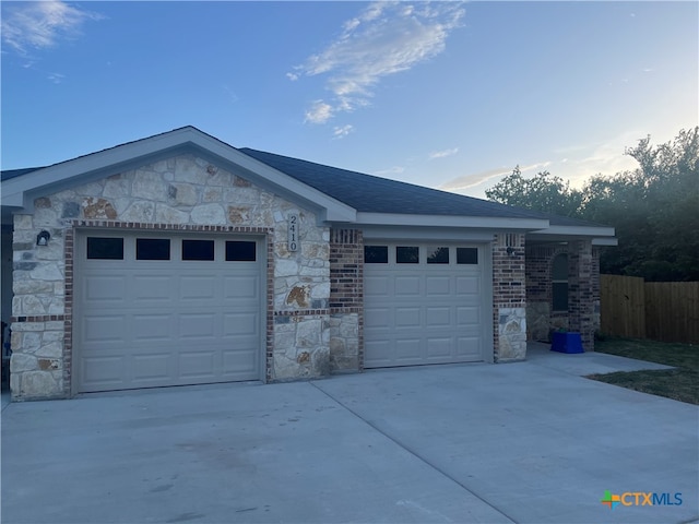 view of garage