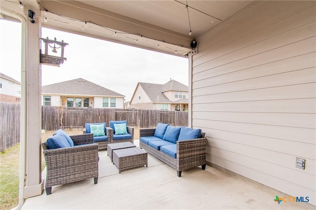 view of patio / terrace featuring an outdoor hangout area