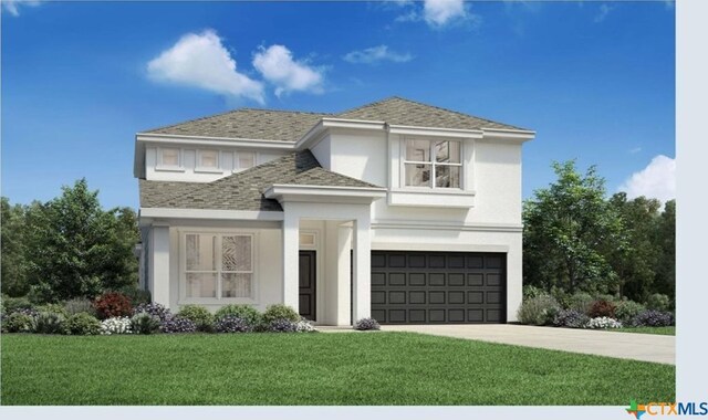 2976 Aurora Ln, New Braunfels, TX 78130 - view of front of home featuring a front lawn and a garage