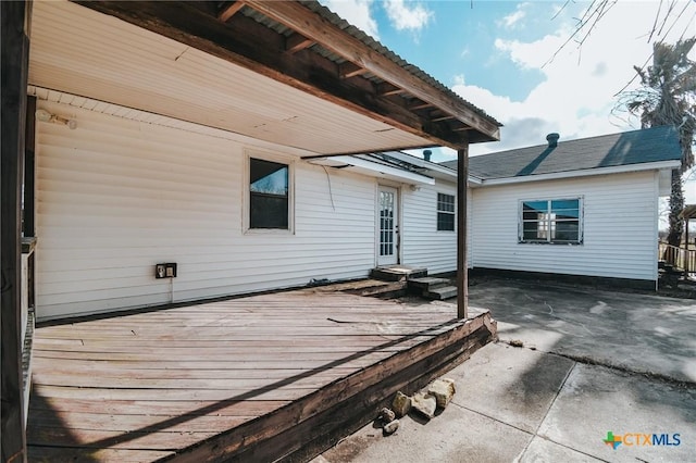 deck with a patio